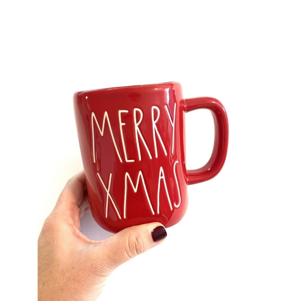 New Rae Dunn MERRY XMAS Coffee Mug Shiny Red